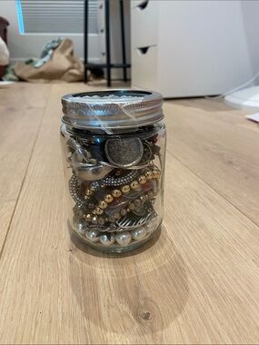 Silver mystery jewelry jar